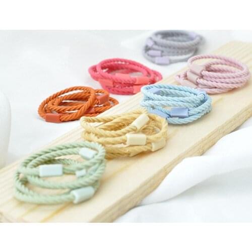 Fashion Children Women Simple Lovely Ladies Solid Elastic Hair Band Girl Cute DIY Hair Circle Rope Multicolour Hair Accessories
