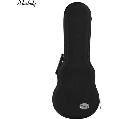Muslady 24 Inch Concert Ukulele Gig Bag Fabric Exterior Plush Lining with Shoulder Straps Lightweight Hardshell Carrying Case