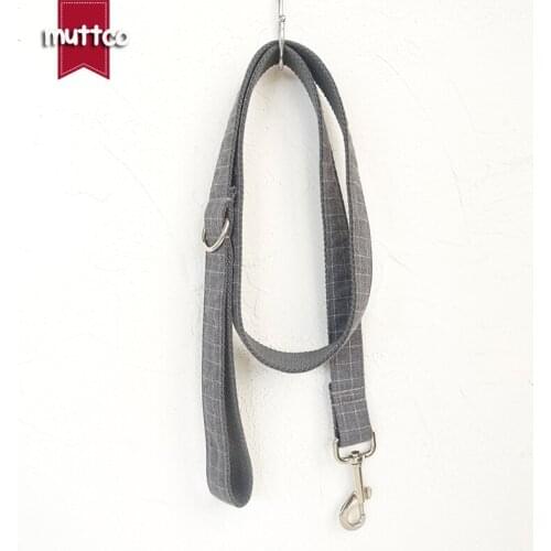 MUTTCO retailing simple self-design handmade beefy fashionable dog leash THE SUIT PLAID 5 sizes dog collars and leashes UDL001