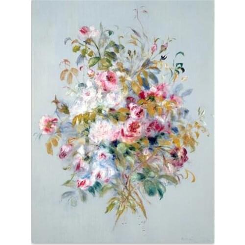 Abstract Blue Orange Flower DIY 11CT Embroidery Cross Stitch Kits Needlework Craft Set Printed Canvas Cotton Design