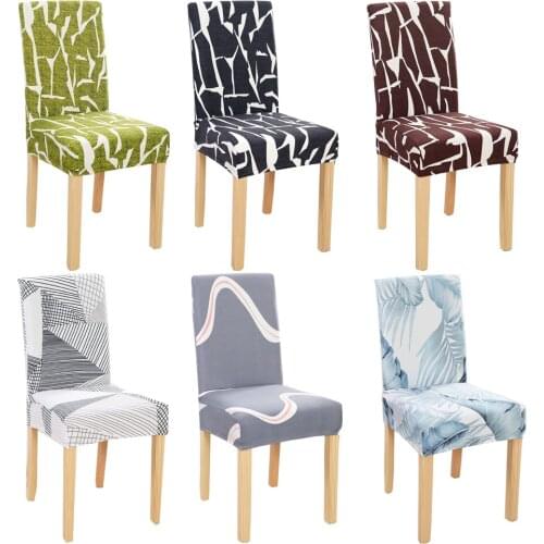 NEW Chair Covers Spandex Stripe Flower Printing Chair Cover Dining Stretch Elastic Universal Seat Cover For Kitchen Home Hotel