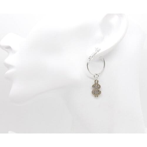 New Fashion Creative Dollar Money Icon Money Bag Earrings Handmade DIY Earrings Female Jewelry Charm Gift