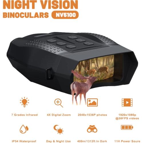 New 1080P Night Vision Binoculars 6X Large Window Magnifier Digital Infrared Image Video Camera for Hunting Widelife Observation
