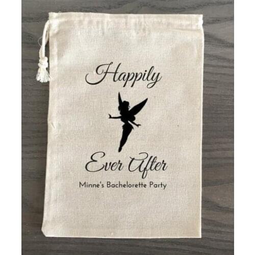 Personalized fairy Muslin Bachelorette Hangover bridal shower recovery Survival Kit wedding favor gift bags party Candy pouches