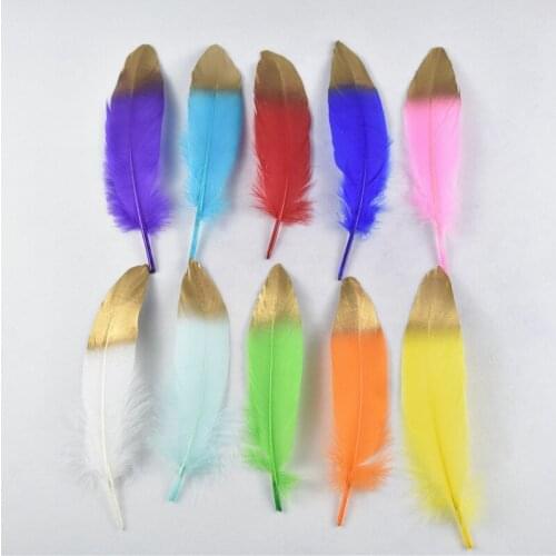 10pcs gold silver goose feathers plume DIY feather for craft hat needlework jewelry making accessories wedding Decoration15-20cm