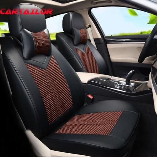 CARTAILOR full Set Car Seat Cover for Chrysler 300c PU Leather &Ice Silk Seat Covers & Supports Auto Seats Protector Accessories