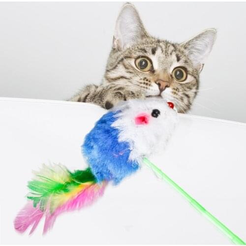 Practical Cat Toys False Mouse Interactive Mini Funny Interesting Cartoon Patterns Animal Playing Toys for Cats Kittens