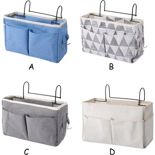 Bedside Hanging Organizer Pocket Storage Bag Wardrobe Organizer Canvas Bedroom Bathroom Magazine tote Storage Organizador Pouch