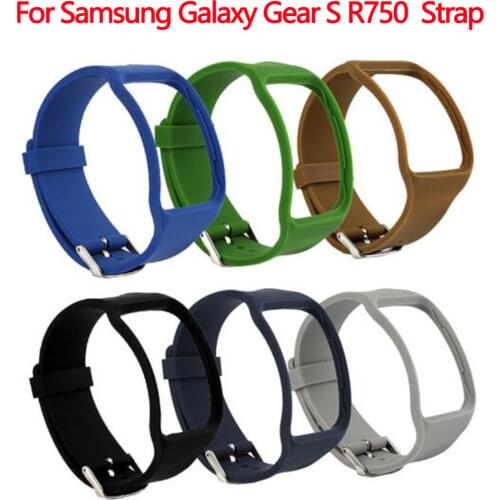 Odog Soft TPU Wristband Belt Watch Strap for Samsung Galaxy Gear S R750 Bracelet Watchband Black Blue