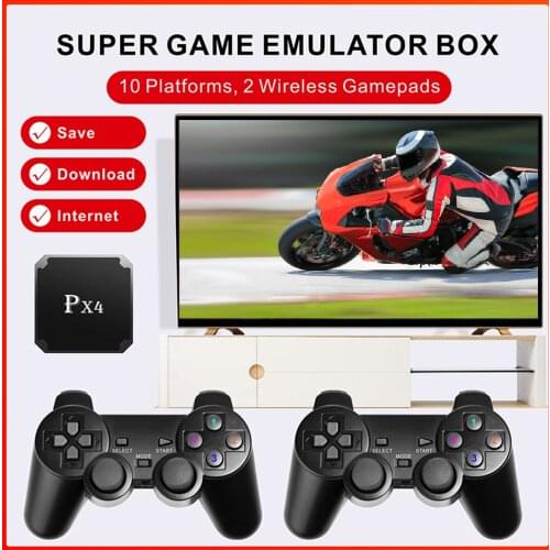 PX4 Retro Game Console 3500 Games HD Emulator Game Box 2.4G Wireless Gamepad Dual Joystick Dual Players Support HD/AV Out Toys