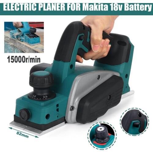 18V 15000rpm Rechargeable Electric Planer Cordless Handheld for Makita 18V Battery Wood Cutting Tool with Wrench Drillpro Tool