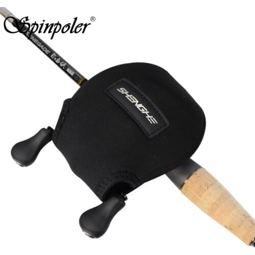 SPINPOLER Black Fishing Reel Protective Bag Spinning Reel Bag And Baitcasting Reel Bag Length 18cm For Fishing Equipment