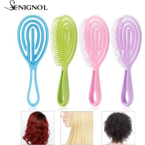 SENIGNOL Hair Scalp Massage Hair Comb Hairbrush Wet Curly Detangle Hair Brush For Women Salon Hairdressing Styling Tools