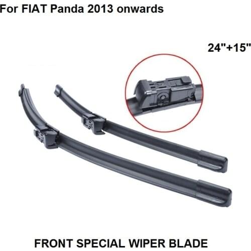 Wiper Blade For FIAT Panda 2013 onwards 24"+15" Wiper Blade Accessories For Auto Cars Natural Rubber Wipers