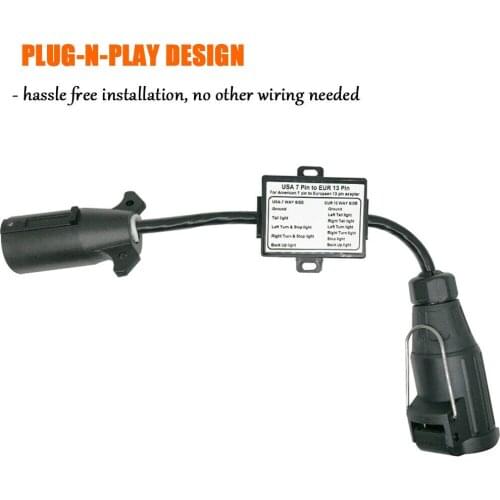 Round Trailer Light Converter Universal Electrical Parts Plug Replacement