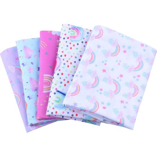 50*145cm rainbow pattern Polyester cotton Fabric Patchwor Printed for Tissue Kids Home Textile for Sewing Doll Dress Curtain