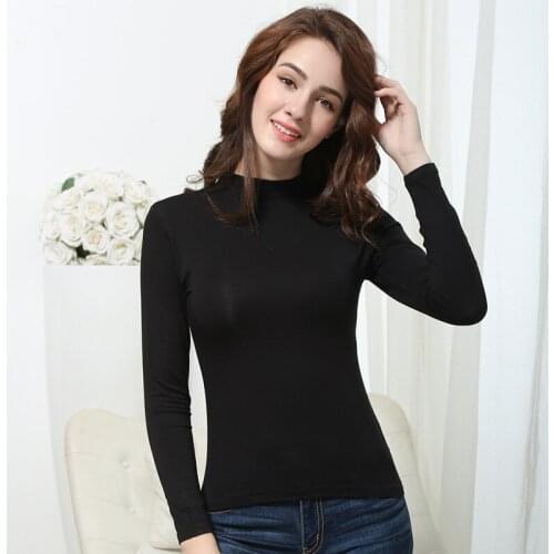Explosion models ladies high collar warm heating fiber underwear Slim jacket with autumn clothes thin section warm top