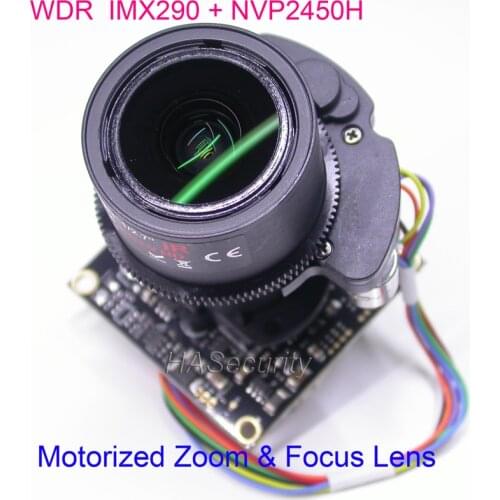 WDR AHD 1080P Motorized Zoom & Auto Focal Lens 1/2.8" STARVIS IMX290 sensor + NVP2450 CCTV camera module board +OSD Cable +IRC