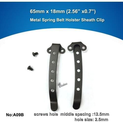 2pcs 65mm *18mm(2.56" x0.7") Pocket black Clip folding knives Clip flashlight Clip or EDC tools