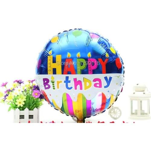 10pcs/lot 18Inch Round Happy Birthday Foil Balloons Birthday Party Holiday Decorations Inflatable Birthday Party Decorations