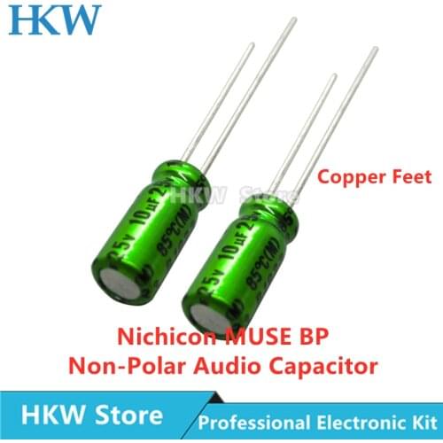 10pcs/lot Nichicon MUSE BP ES Non Polar Nonpolar Bipolar HiFi Audio Capacitor 4.7uf 10uf 22uf 47uf 100uf 16V 25V 50V Copper feet
