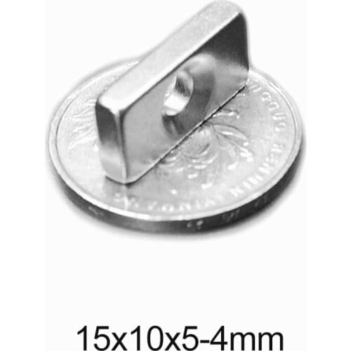 2~80PCS 15x10x5-4 Strong Neodymium Magnet Hole 4mm Block Permanent Magnet 15x10x5mm-4mm Powerful Magnets 15*10*5-4 mm 15*10*5