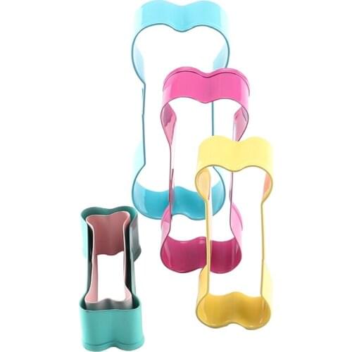 5PCs/Set Cookie Cutter 3D Dog Bone Form Cookie Stamp Stainless Steel Cake Decorating Tools DIY Pastry Baking Biscuit Molds