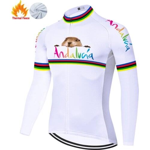 Andalucia Winter Thermal Fleece Abbigliamento Cyclisme Maglia Hombre Tenue Jersey Camiseta Ciclismo Masculino Maillot Velo Homme