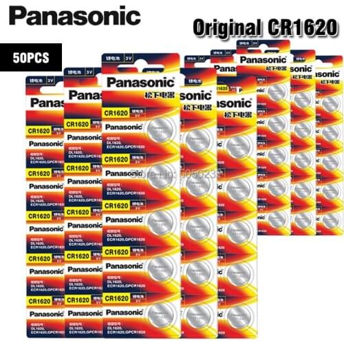 Panasonic battery 50pc cr1620 cr 1620 3v button battery coin battery ECR1620 DL1620 5009LC KCR1620 BR1620 LM1620 big promotion
