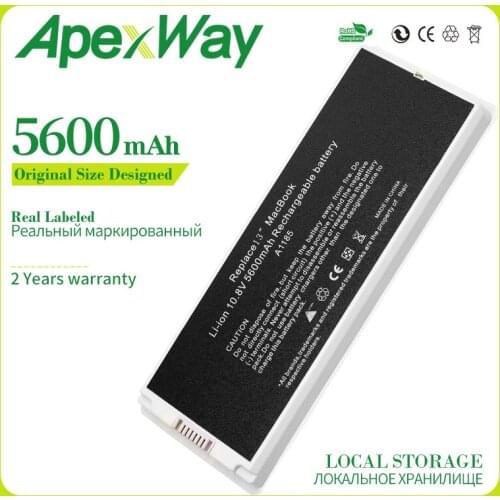 Apexway White 5600 mAh 10.8v Laptop Battery for Apple MacBook 13" A1181 A1185 MA566 MA561 MA561J/A MA254 MA255 MA472 MA699 MA700