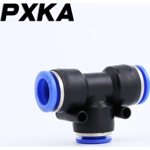 Free shipping 2PCS Pneumatic fast plastic air pipe T-shaped tee PEG10-8 diameter change conversion size head 12-6 joint