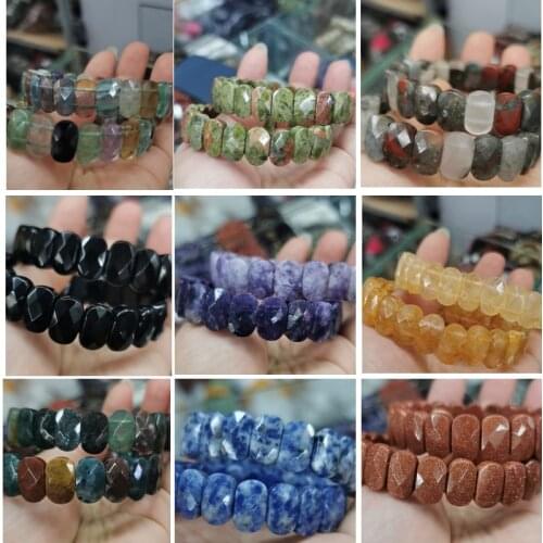 Crystal Sodalite labradorite stone beads bracelet natural gemstone bangle charming DIY jewelry for woman for gift wholesale