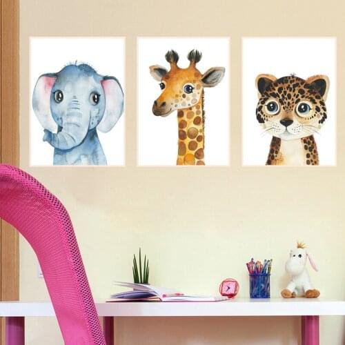At Kids Room Decor Wall Art Animals horse And Leopard And Bear Canvas Painting Wall Picture Nordic Poster Living Room Decoration