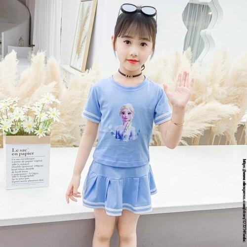 Disney Frozen Girls Dresses Set Doll Tutu Skirts Kids Princess Vestido Birthday Party Children Summer Costumes Clothing