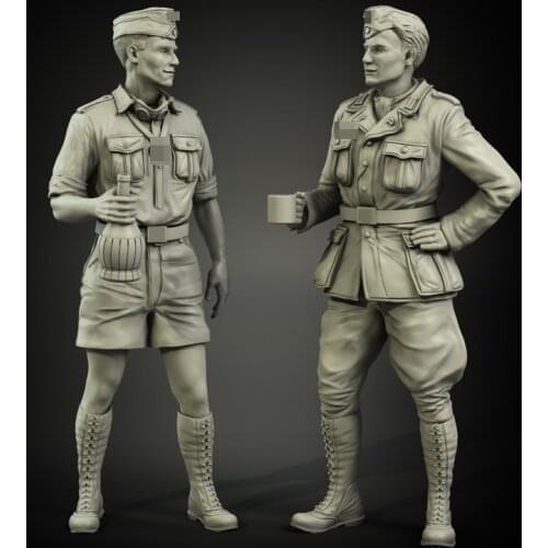 1/35 Resin Model figure GK Soldier DAK Tankers RK Award Ceremony Set Military theme of WWII Unassembled and unpainted kit