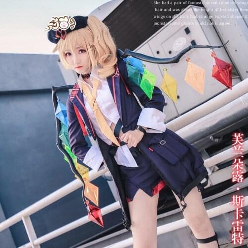 Flandre Scarlet Cosplay Costume TouHou Project Cosplay Coat Shirt Skirt Socks Halloween Costume for Women