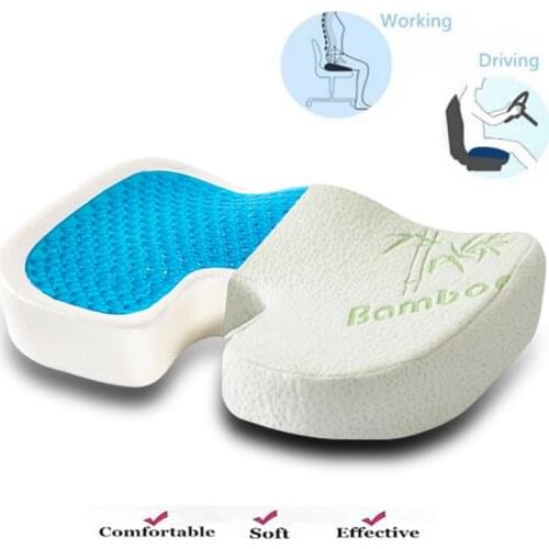 Bamboo Fiber Gel Cushion Seat Office Thicken Upholstery Memory Foam U-Shape Cushion Silicone Sofa Soft Comfort Cojines Coussin