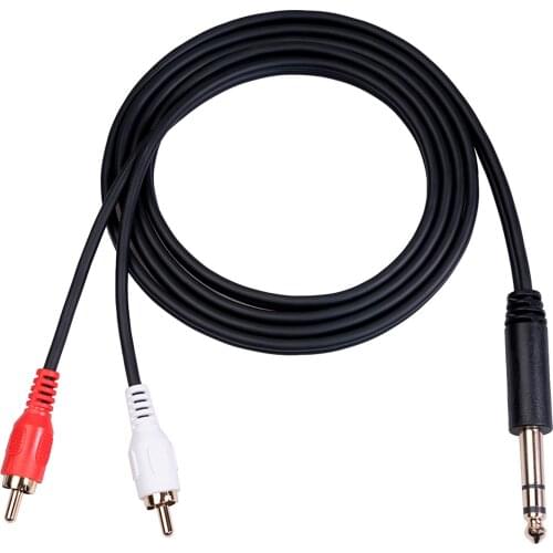 Audio Extension cable 6.35mm to 2 RCA Cable for guitar Electric piano External hd Adapter cable audio connector subwoofer wires