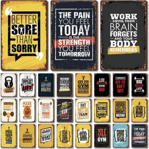 [ Kelly66 ] Live It All In GYM Run Moke Wake Up Brd Lift Tin Poster Metal Sign Home Decor Wall Art Painting 20*30 CM Size LA-27