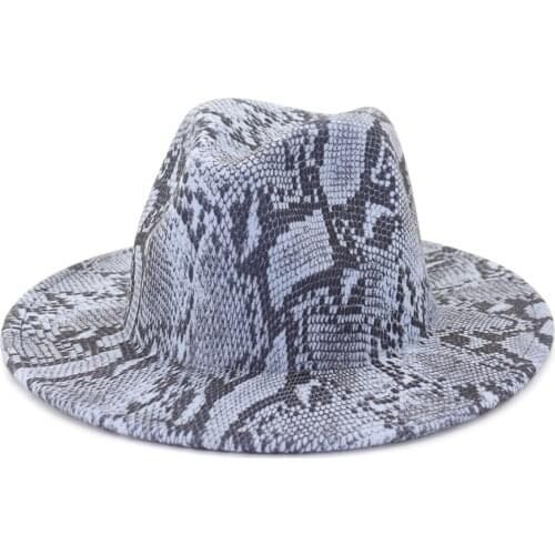 Classics Animal Snakeskin Print Fashion Women Men Fedora Hat Jazz Hats British Style Hat Winter Autumn Big Along Multicolor Cap