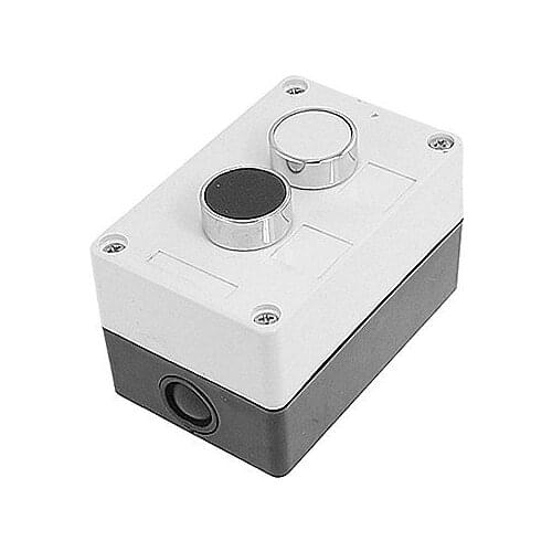 Black White 2 Momentary Push Button Switch Control Station Box Non Lock N/O NO