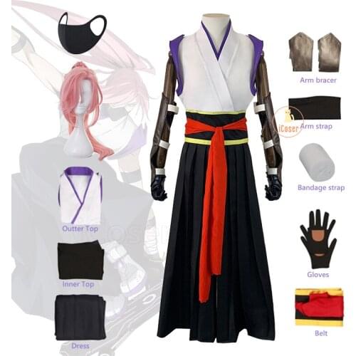 Kaoru Sakurayashiki Cherry Blossom Cosplay Costume Anime SK8 the Infinity Kaoru Wig Kimono Hakama Halloween Party Yukata Suit