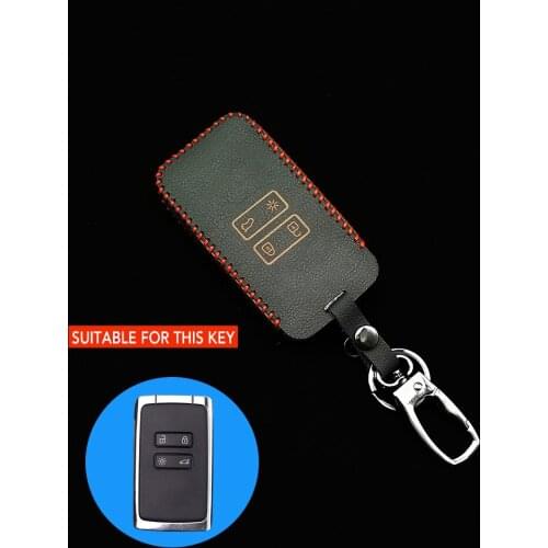 4 Buttons Leather Car Remote Key Case For Renault Ridjar Megane Capturer 4 Rs Koleos Logan Cover Keychain Protect Accessories