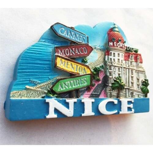 Lychee France Nice Scenic Fridge Magnet Creative Road Sign Refrigerator Magnetic Sticker Travel Gift Modern Home Decoration