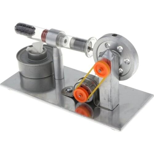Hot Air Stirling Engine Mini Model, Education Toy Electricity Power, Electricity Generator Colorful LED (16 x 7 x 8cm)