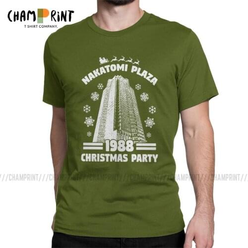 Men Nakatomi Plaza T Shirt Die Hard Bruce Willis Movie Christmas Party 1988 Clothes Hipster Crew Neck Tee Shirt 6XL T-Shirts