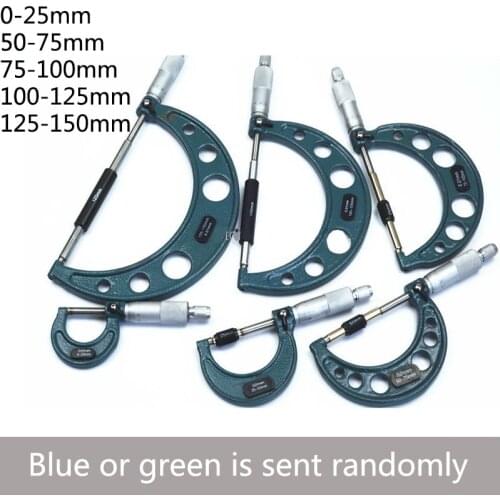 0-150MM Outside Micrometers set 0-25-50-75-100-125-150mm Metric External Analogue Caliper Precision Measuring gauge