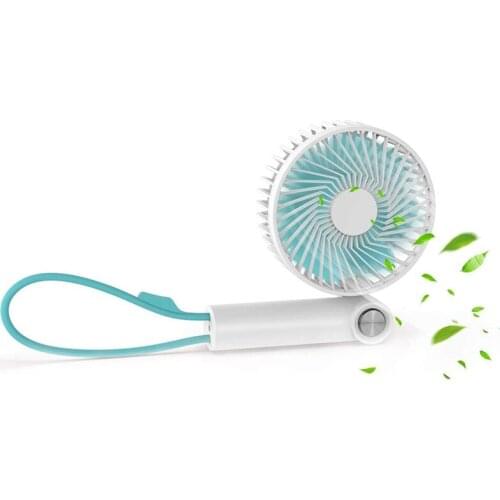 Portable Handheld Mini Fan with Hand Strap Personal Hand Held Fan USB Rechargeable Operated Standable Pocket Desk Fan