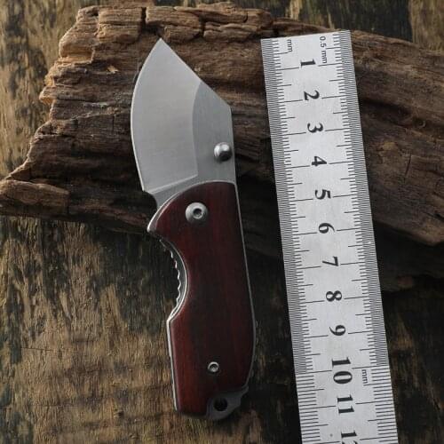 D2 steel Blade Folding Knife Wood handle Pocket knife outdoor camping Self-defense hunting EDC tools Survival knife