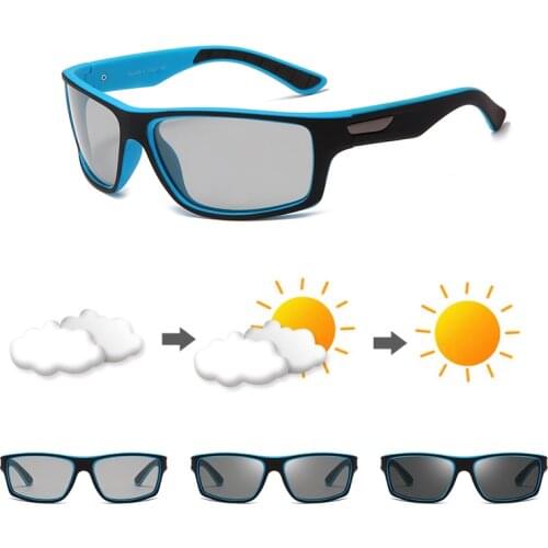 Fashion Polarized Photochromic Chameleonsquare Sunglasses Square Men Women Sun Glases UV400 Polaroid Sunglasses for Women Men